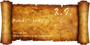 Kató Irén névjegykártya